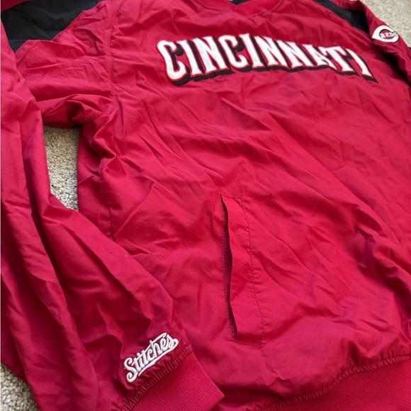 #26 CINCINNATI REDS windbreaker (STITCHES) size large baseball pullover - Picture 10 of 13